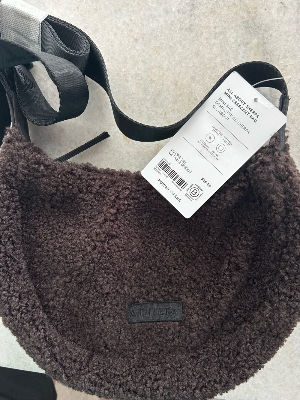 All About Sherpa Mini Crescent Bag